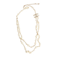 Chanel 2011 Double Strand Faux Pearl CC Necklace