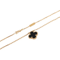 Van Cleef & Arpels Vintage Alhambra Black Onyx Pendant in 18K Yellow Gold