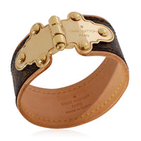 Gold Tone Louis Vuitton Monogram Save It Bracelet