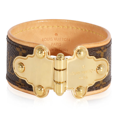 Gold Tone Louis Vuitton Monogram Save It Bracelet