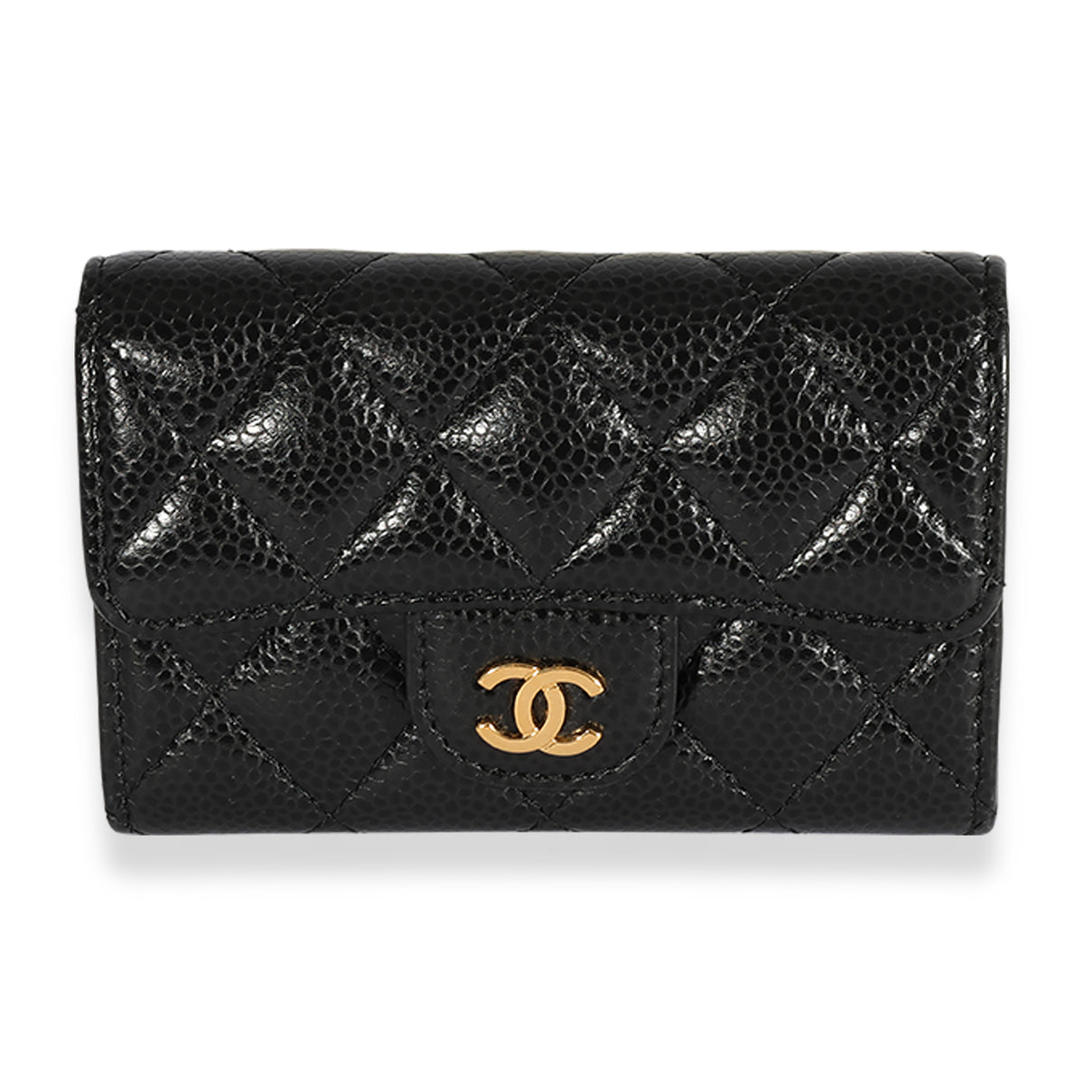 Chanel Black Quilted Caviar Flap Card Holder Wallet, myGemma, DE