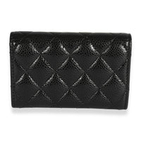 Chanel Black Quilted Caviar Flap Card Holder Wallet, myGemma, QA