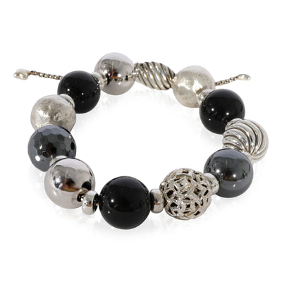 David Yurman Hematite & Onyx Elements Bracelet in Sterling Silver