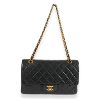 Chanel Vintage Black Quilted Lambskin Medium Classic Double Flap Bag