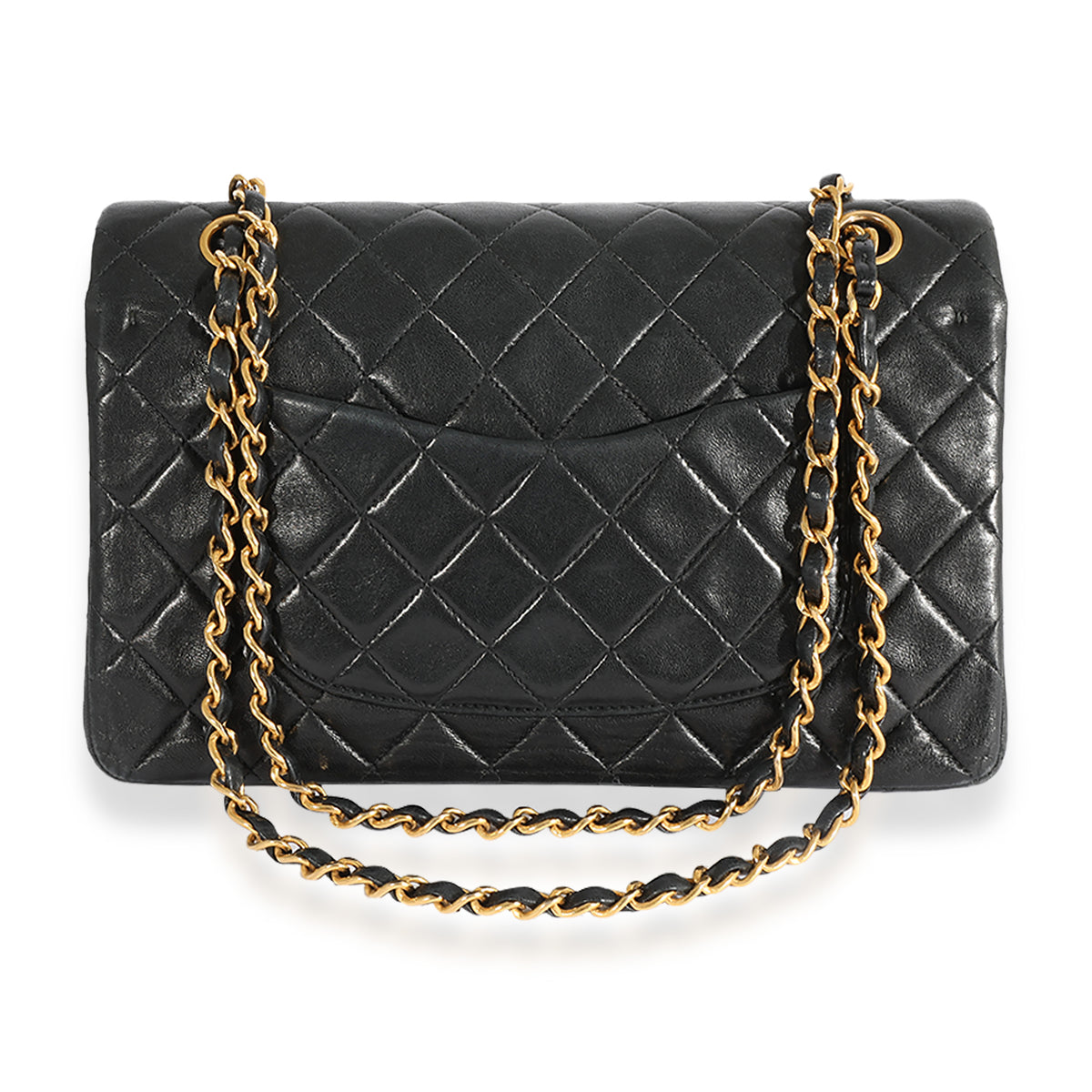 Chanel Vintage Black Quilted Lambskin Medium Classic Double Flap Bag