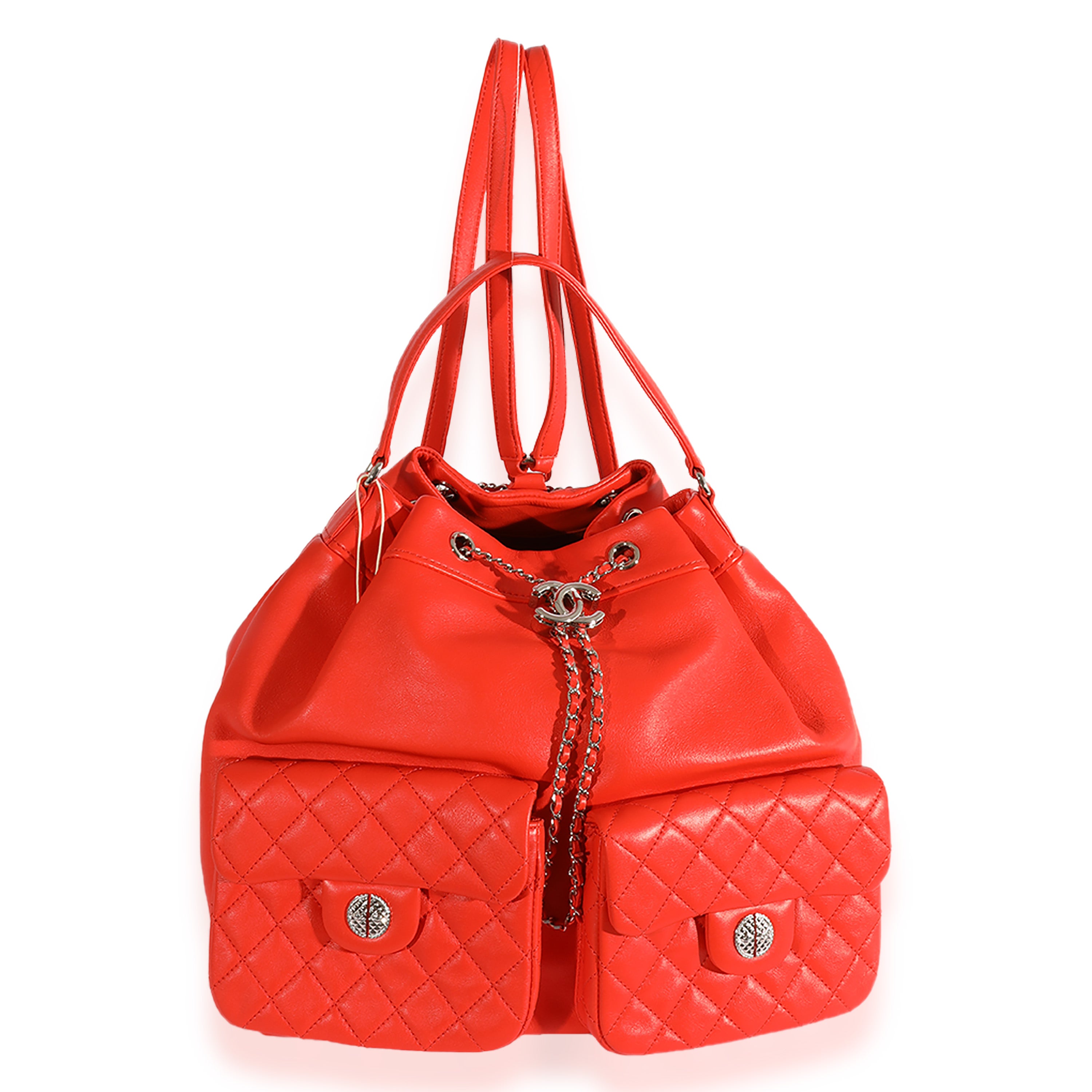 Chanel Burgundy Calfskin Stitched Medium Urban Luxury Drawstring Backpack, myGemma, FR