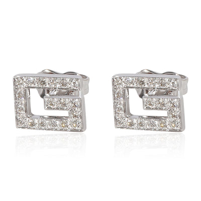 Gucci Petite Diamond G Stud Earrings in 18k White Gold 0.15 CTW