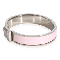 Hermès Rose Dragée Enamel Clic Cadenas Bracelet, Palladium Plated