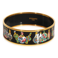 Hermès Wide Black Enamel Qu Importe le Flacon Bracelet