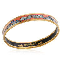 Hermès Narrow Enamel Bracelet with Leopard Design