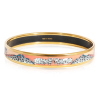 Hermès Narrow Enamel Bracelet with Leopard Design