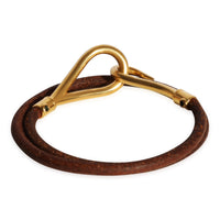 Gold Tone Hermès Jumbo Hook Double Tour Wrap Bracelet