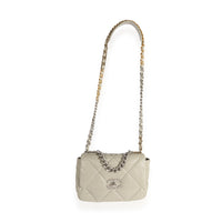 Chanel Cement Gray Quilted Lambskin Medium Chanel 19 Bag