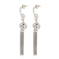 David Yurman Diamond Tassel Earrings in Sterling Silver 0.5 CTW