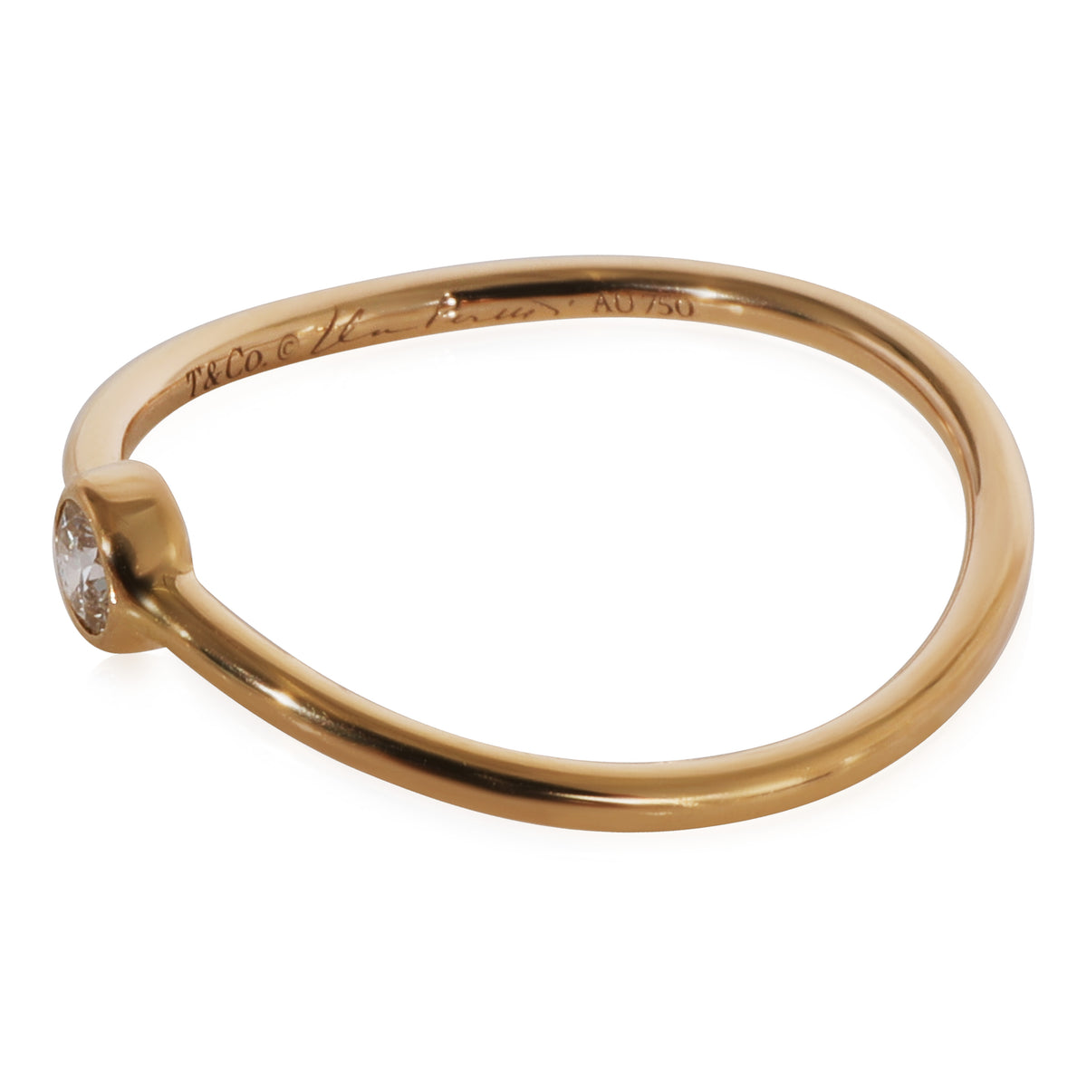 Tiffany & Co. Elsa Peretti Wave Diamond Ring in 18K Yellow Gold 0.06 CTW