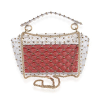 Valentino Clear PVC Medium Rockstud Spike Bag myGemma Item 124348