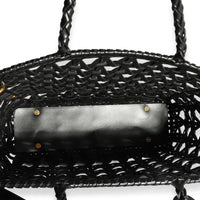 Christian Dior Black Woven Leather Large Lady Dior Bag