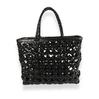 Christian Dior Black Woven Leather Large Lady Dior Bag