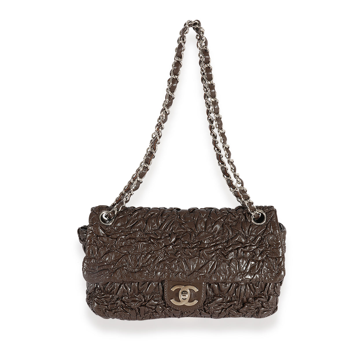 Chanel Brown Leather Astrakhan Single Flap Bag