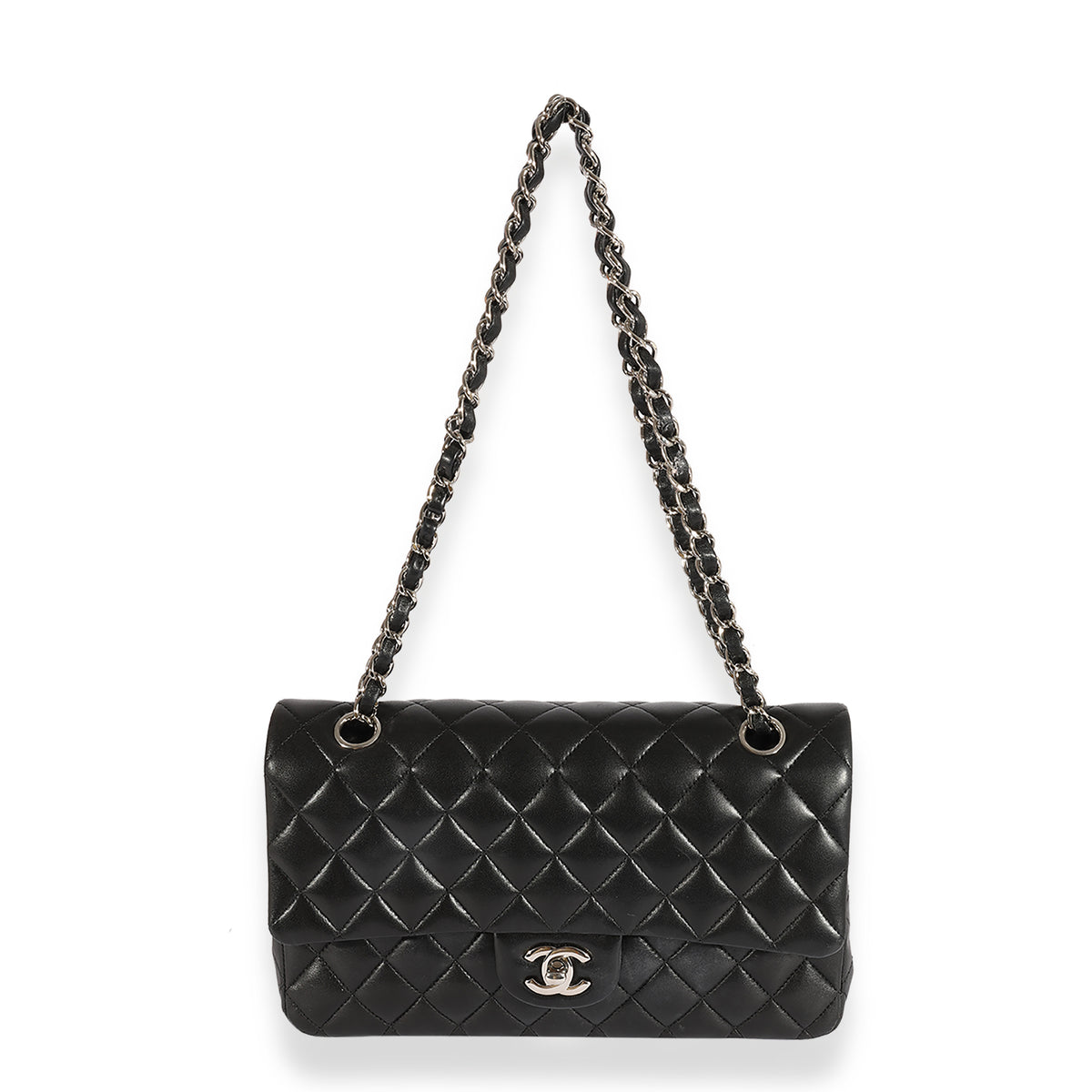 Chanel Black Quilted Lambskin Medium Classic Double Flap Bag