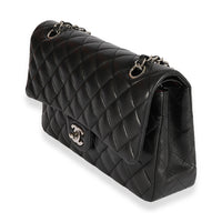 Chanel Black Quilted Lambskin Medium Classic Double Flap Bag