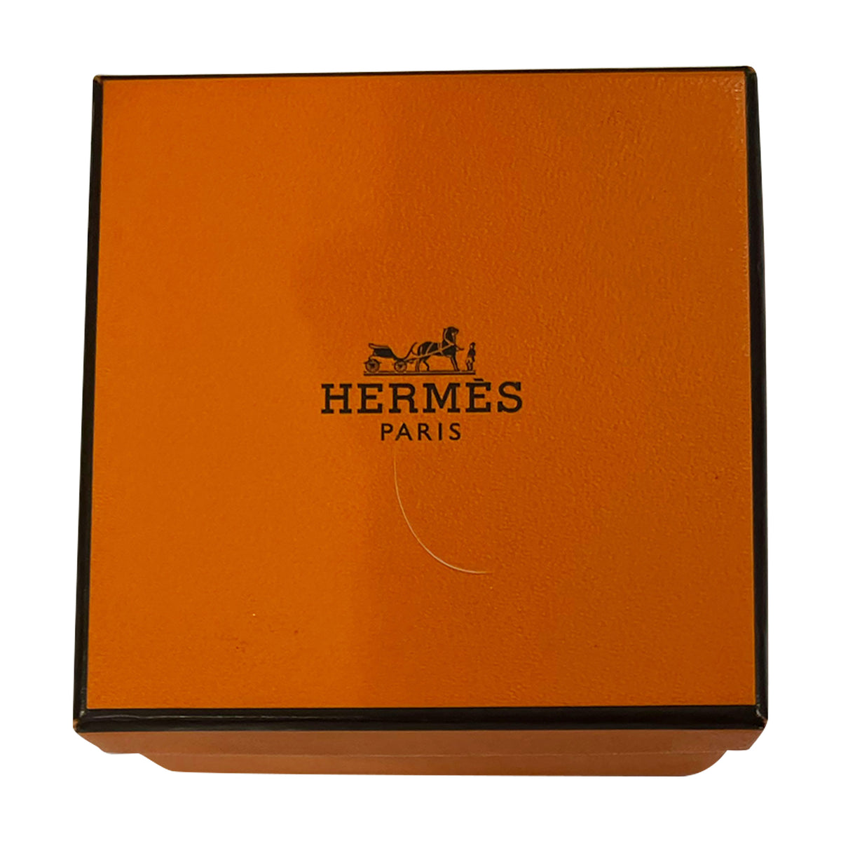 Gold Tone Hermès Printed Black Enamel Bracelet