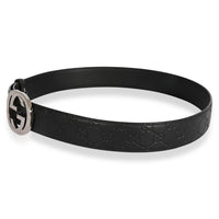 Gucci Black Signature Leather Interlocking G Belt 100