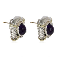 David Yurman Amethyst Renaissance Cable Two Tone Earrings