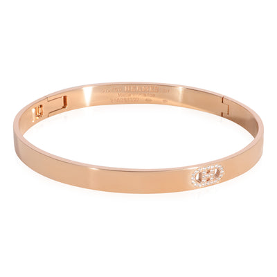 Hermès H DAncre Bracelet in 18k Rose Gold 0.07 CTW