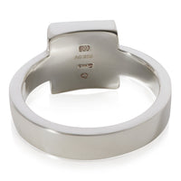 Gucci Trademark Square Top Logo Ring in  Sterling Silver