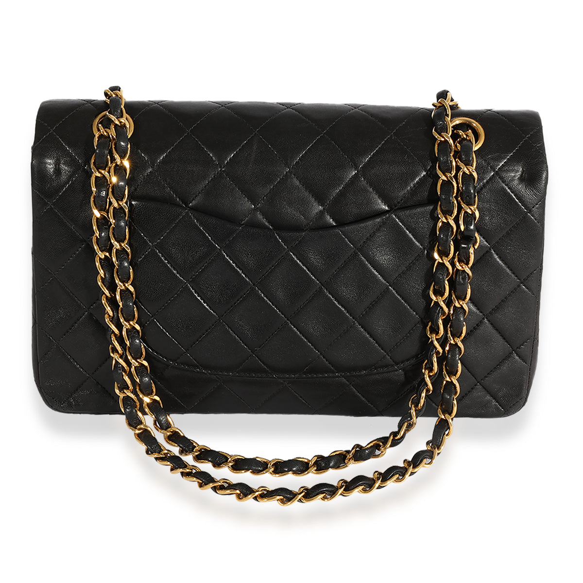 Chanel Vintage Black Quilted Lambskin Medium Classic Double Flap Bag