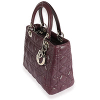 Dior Purple Quilted Cannage Lambskin Medium Lady Dior Bag