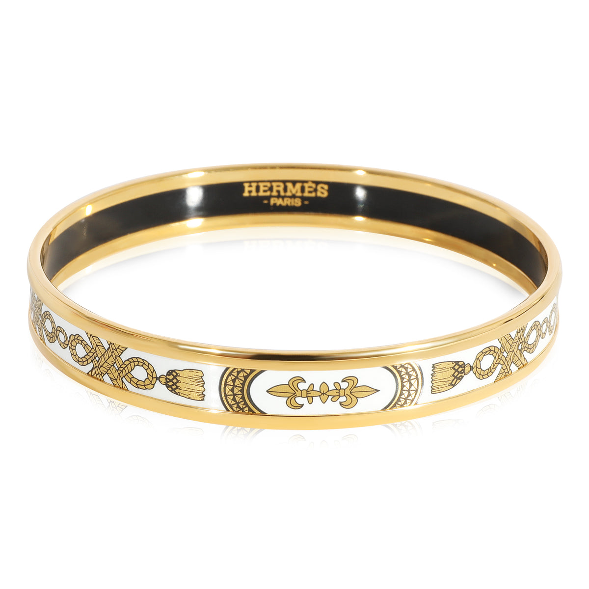 Hermès Narrow Bracelet Enamel with Gold Ropes