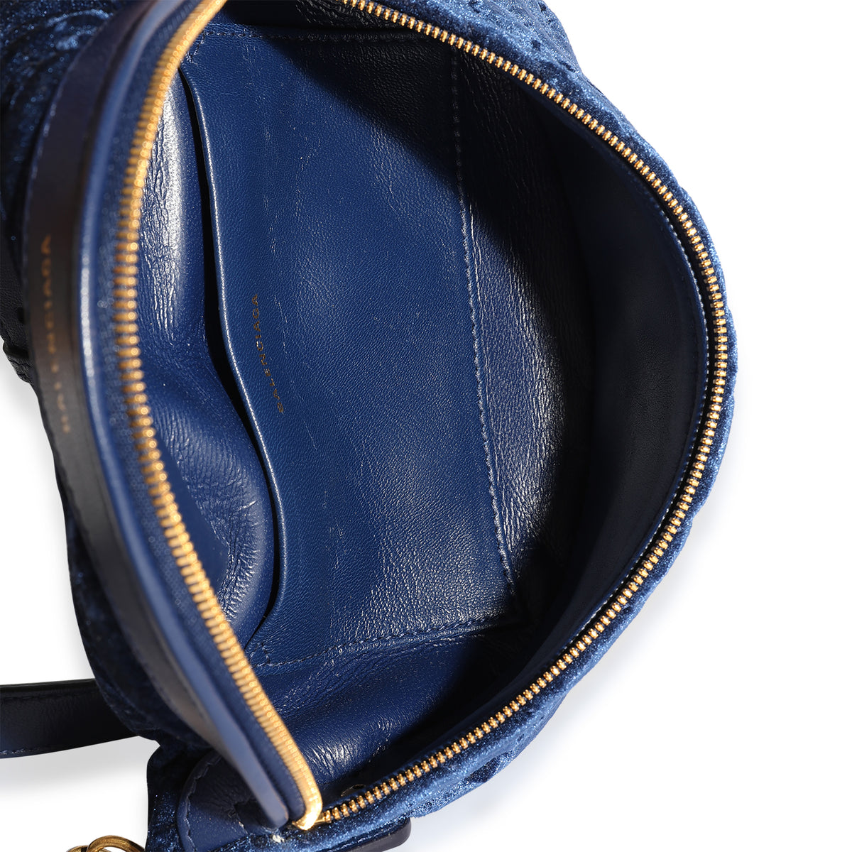 Balenciaga Blue Velvet Quilted Souvenir Belt Bag