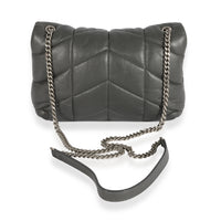 Saint Laurent Gray Quilted Lambskin Loulou Puffer Toy Bag