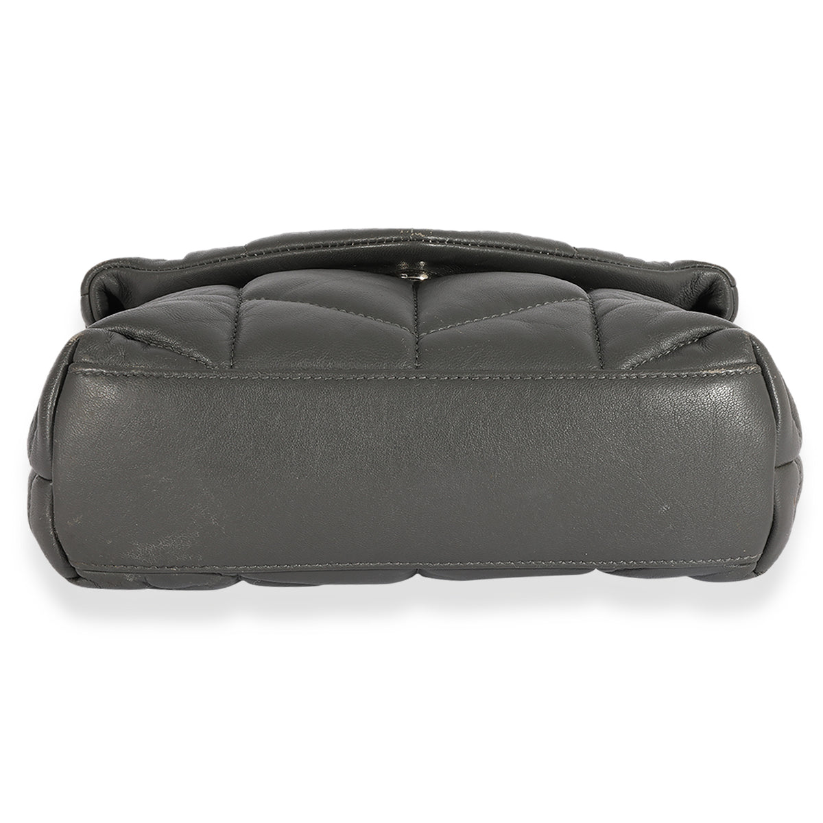 Saint Laurent Gray Quilted Lambskin Loulou Puffer Toy Bag