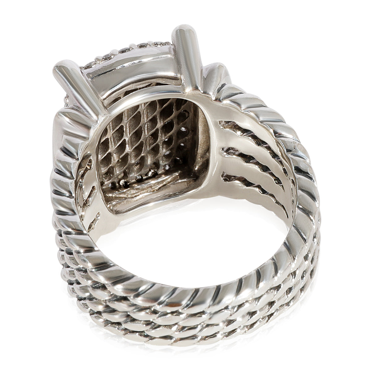 David Yurman Wheaton Diamond Cocktail Ring in Sterling Silver 1.12 CTW