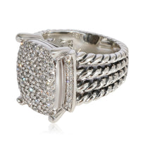 David Yurman Wheaton Diamond Cocktail Ring in Sterling Silver 1.12 CTW