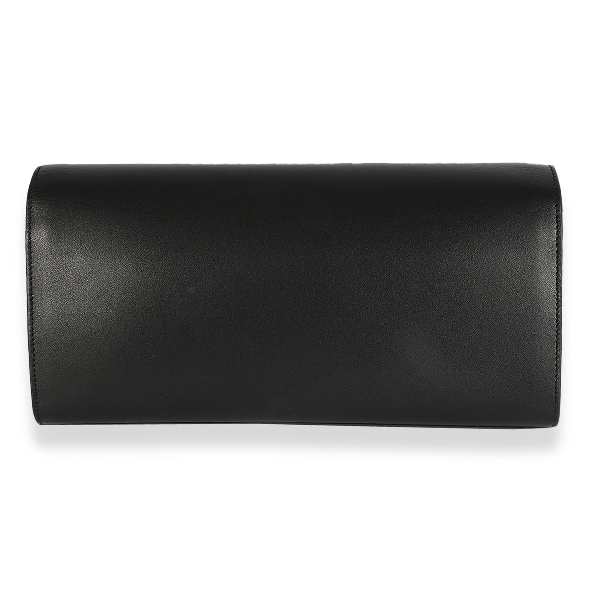 Saint Laurent Black Smooth Leather Cassandre Tassel Clutch