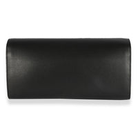 Saint Laurent Black Smooth Leather Cassandre Tassel Clutch