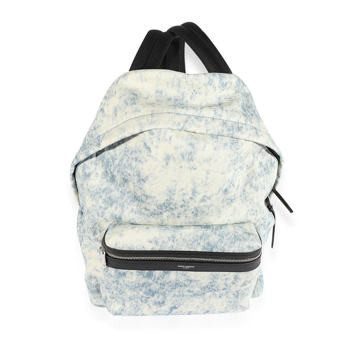 Saint Laurent Blue Grunge Denim City Backpack