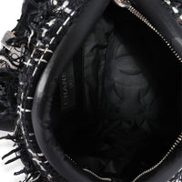 Chanel Black Embossed Nylon & Tweed Coco Neige Waist Bag