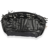 Chanel Black Embossed Nylon & Tweed Coco Neige Waist Bag