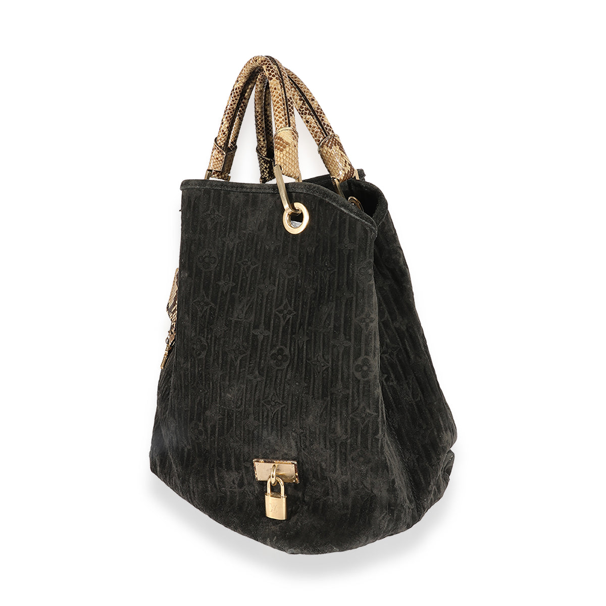 Louis Vuitton Kohl Suede Whisper Gm Bag Black ref.623181 - Joli Closet