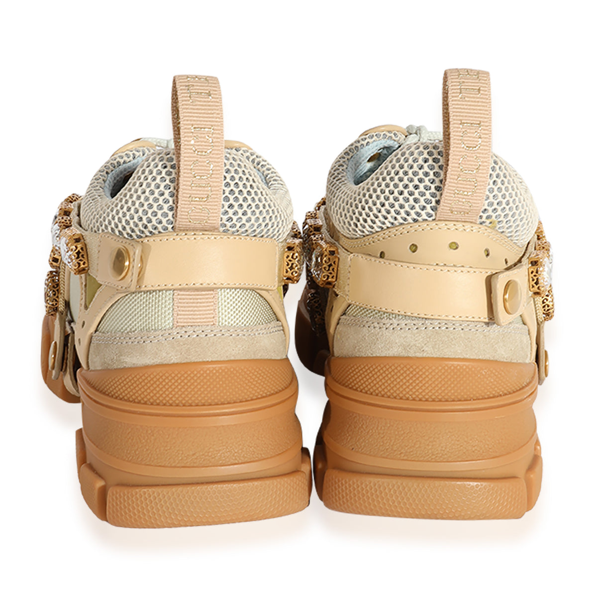 Gucci Wmns Flashtrek Crystals Beige