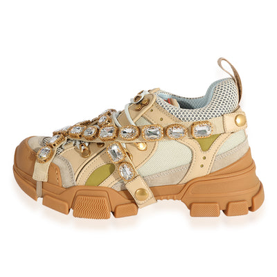 Gucci Wmns Flashtrek Crystals Beige