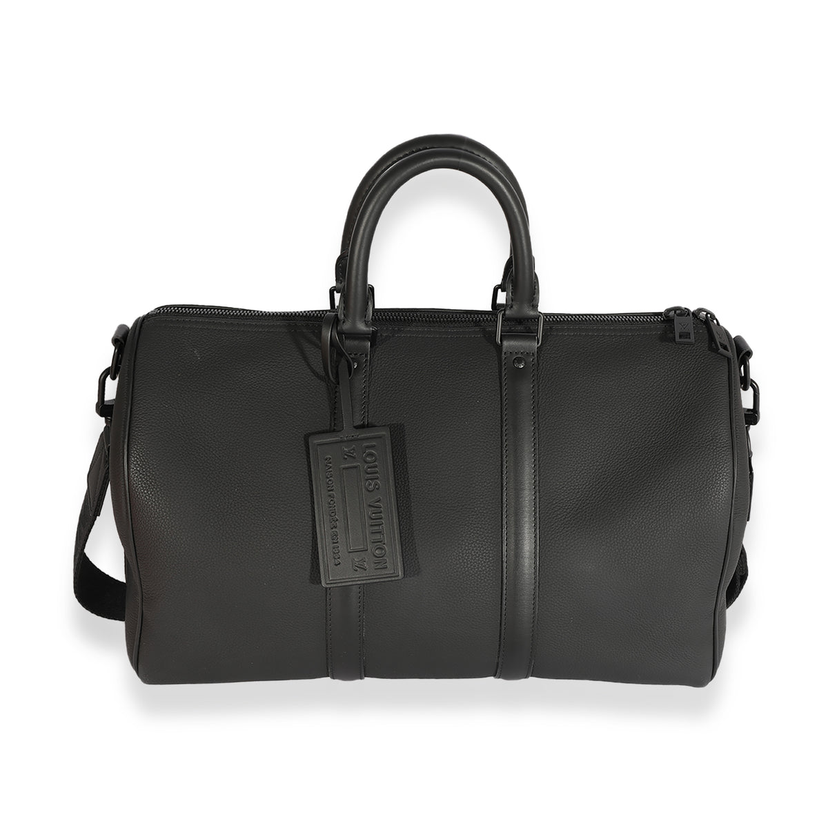 Louis Vuitton Black Grained Calfskin Aerogram Keepall Bandoulière 40, myGemma, SG