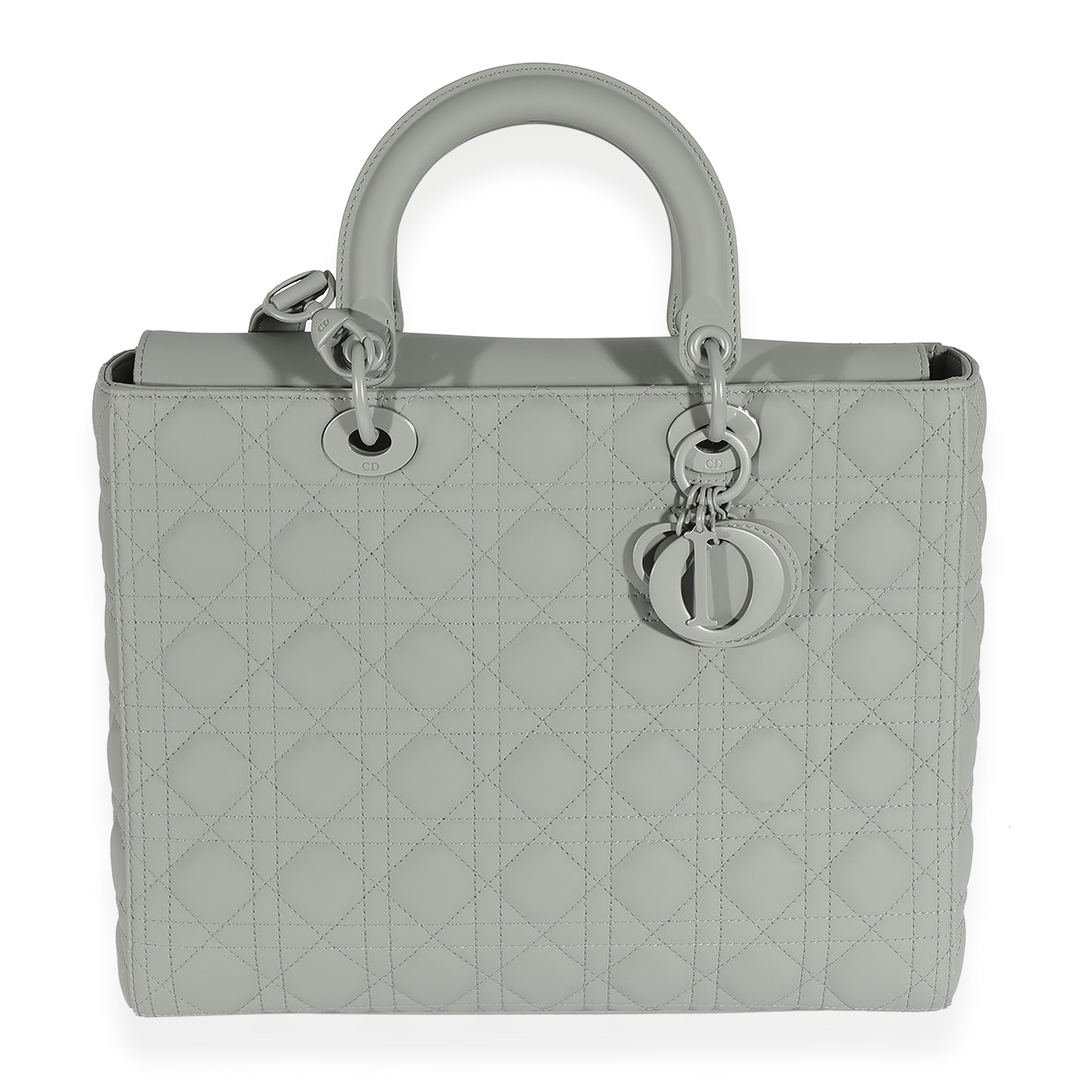 Dior - Medium Lady Dior Bag Stone Gray Cannage Lambskin - Women