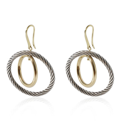 David Yurman Circle Mobile Earrings in 18k Yellow Gold/Sterling Silver