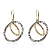 David Yurman Circle Mobile Earrings in 18k Yellow Gold/Sterling Silver